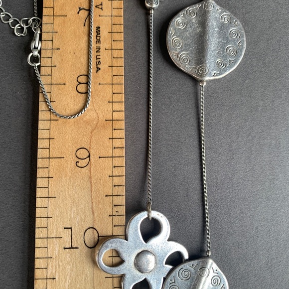 Boho Silver Tone Long  Necklace - Picture 10 of 15